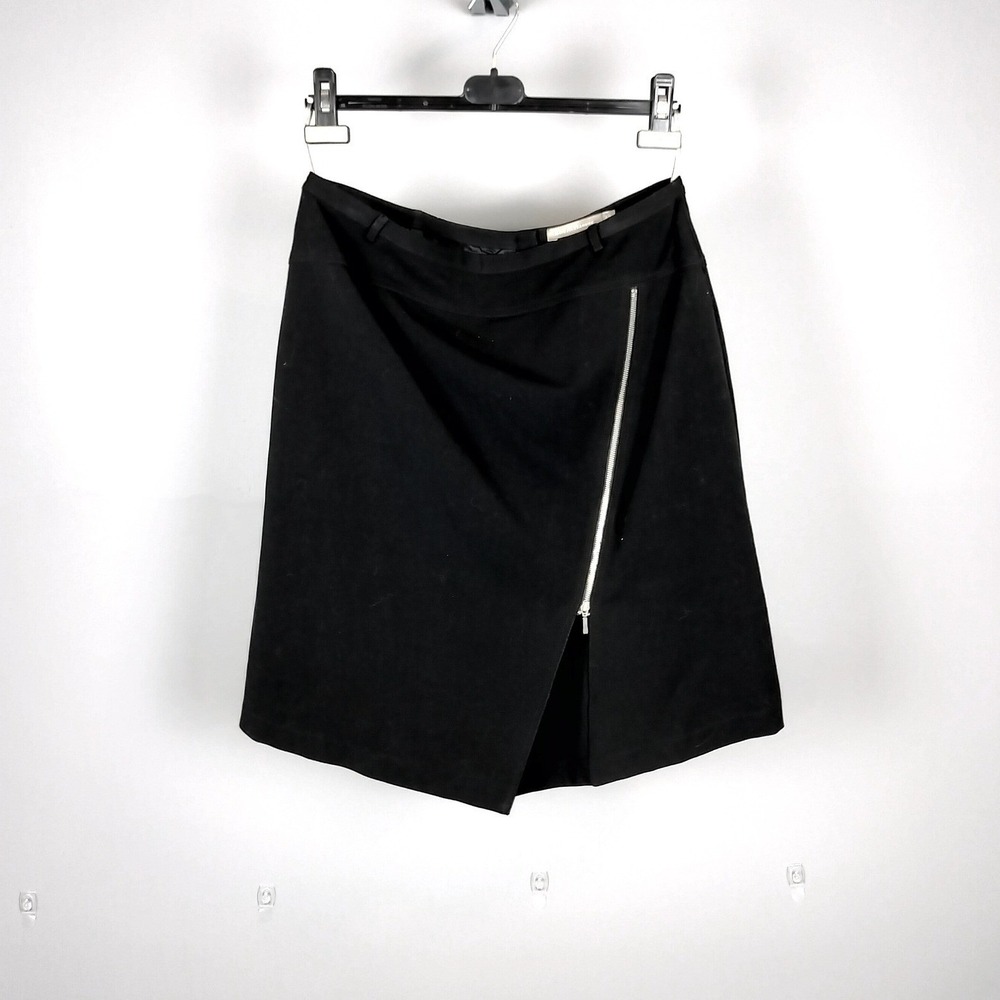Eric‎ Alexandre Asymmetric Zip Skirt Size Large 42 Black Tailored Office